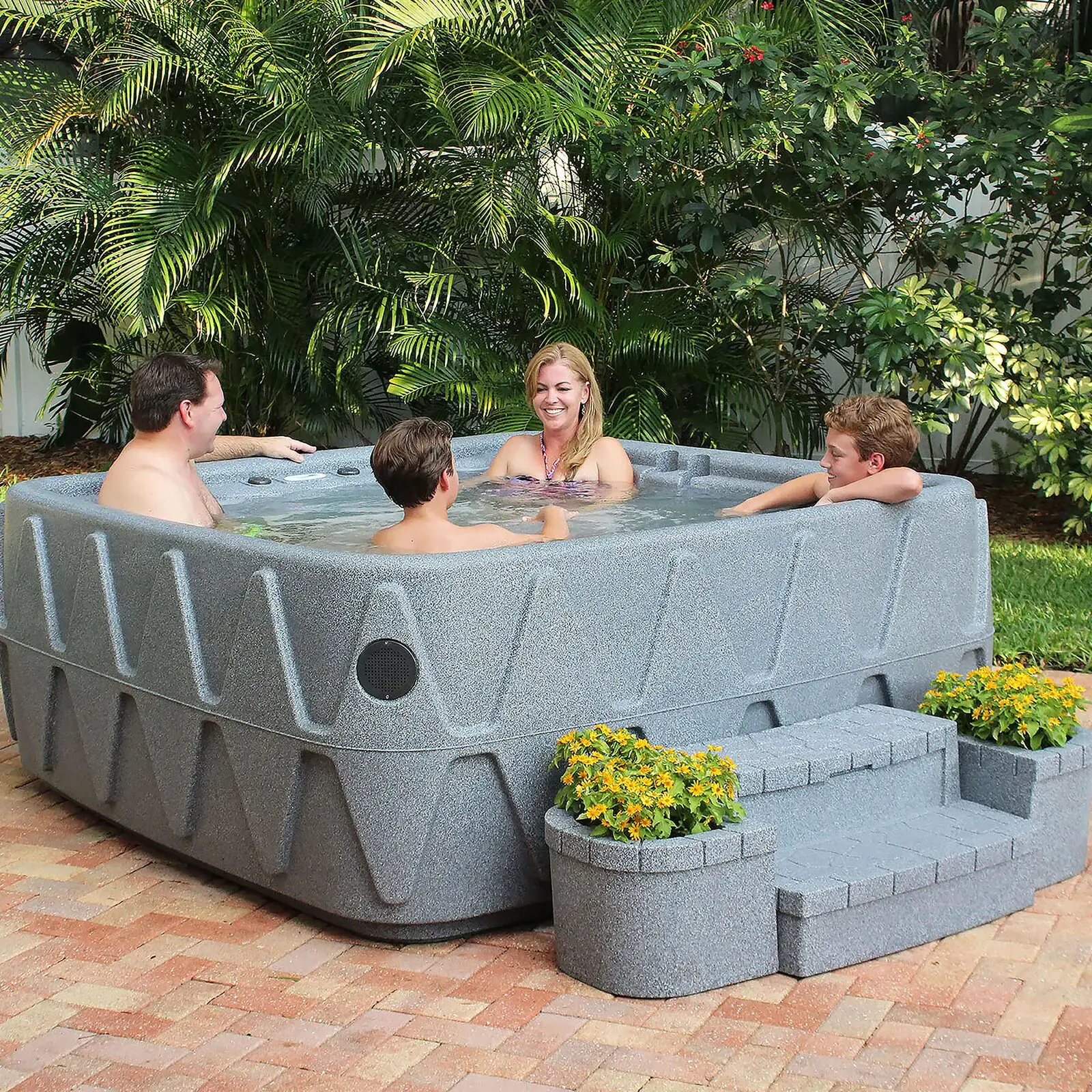 Aquarest Spas,Jet Square Plug And Play Hot Tub with Ozonator