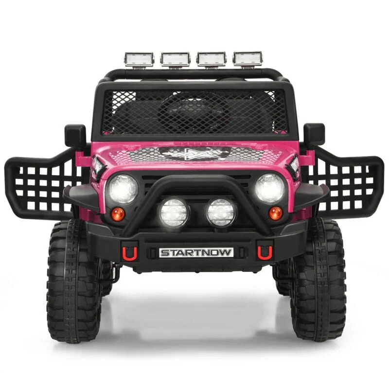 Kids Ride on Jeep Car 12V Battery Powered Electric Riding Toy Truck with Remote Control, Lights & Music