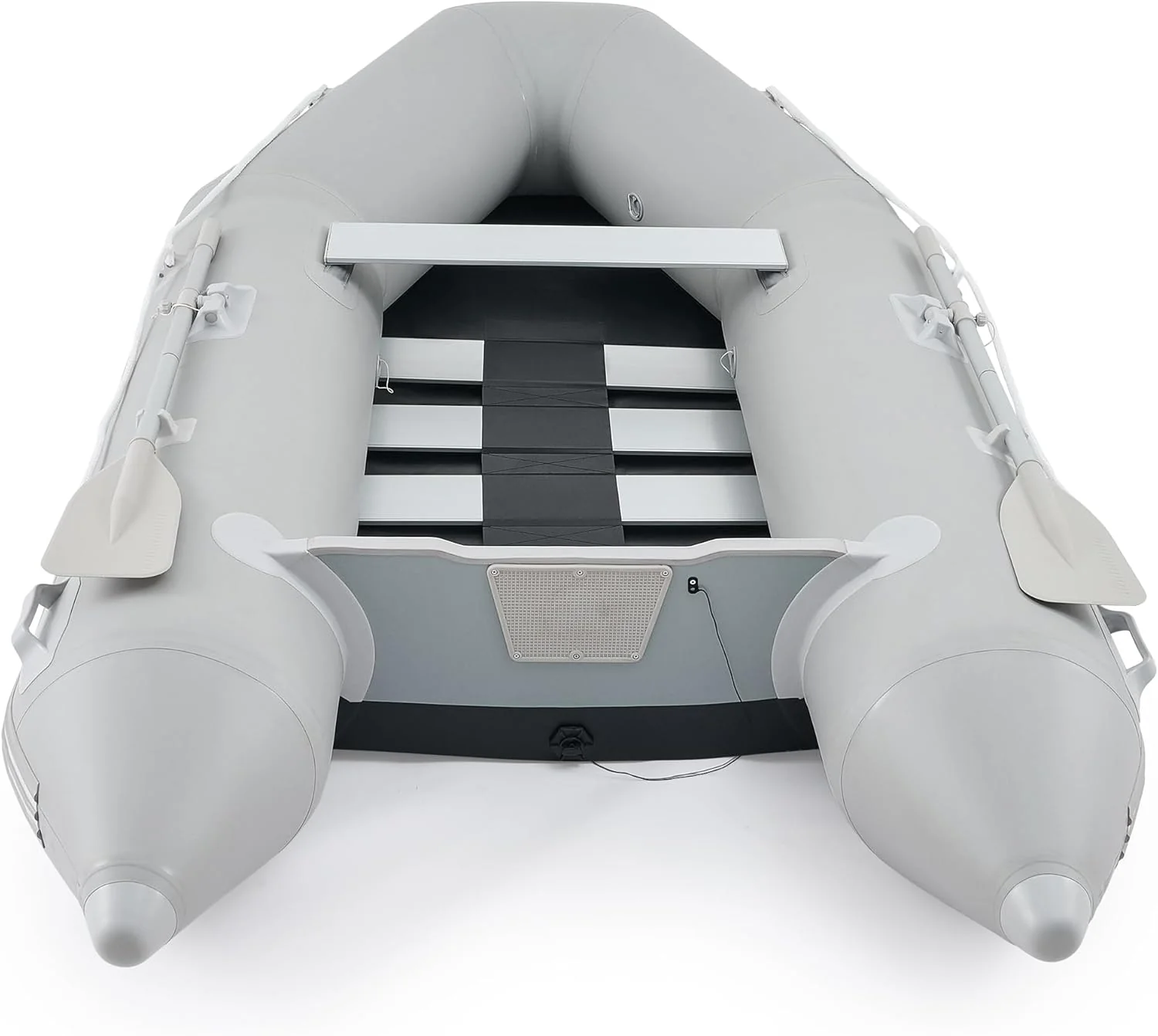 7.5ft Inflatable Dinghy Boat, 2 Person 660lb Transom Sport Tender Boat with Pump Aluminum Oars Floor, Heavy Duty Inflatable Raft Kayak for Adults