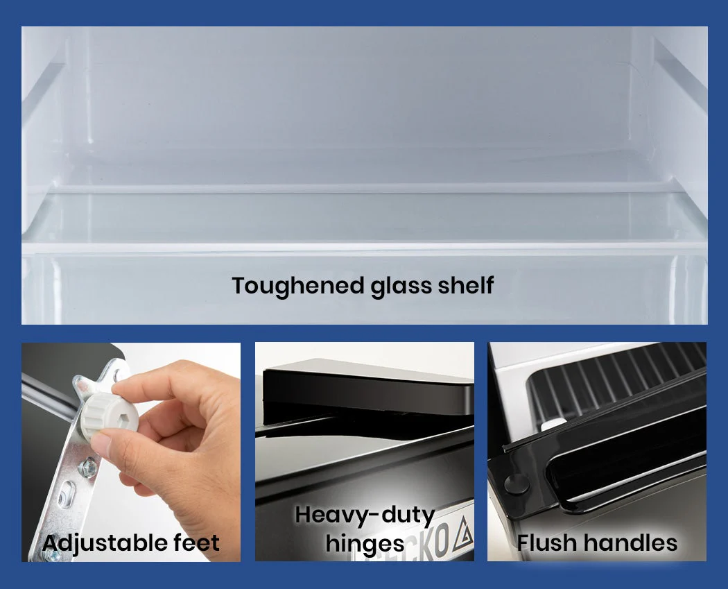 GECKO 125L Portable Upright Fridge, 12V/24V for Motorhome, Caravan, Black