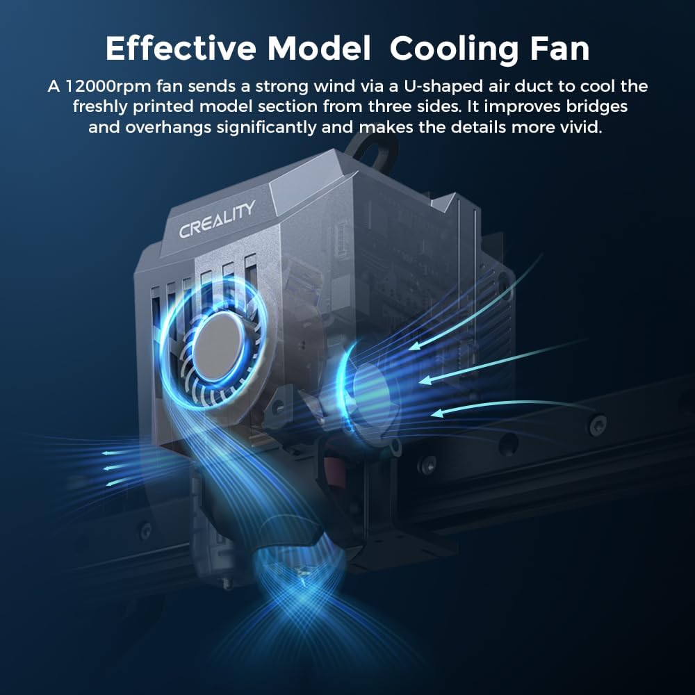 2024 New Version Creality K1C 3D Printer, 600mm/s Fast Printing Speed and Clog-free Direct Extruder, Support 300�� Printing and Carbon Fiber Filament, Auto Leveling and AI Camera 8.66*8.66*9.84 inch