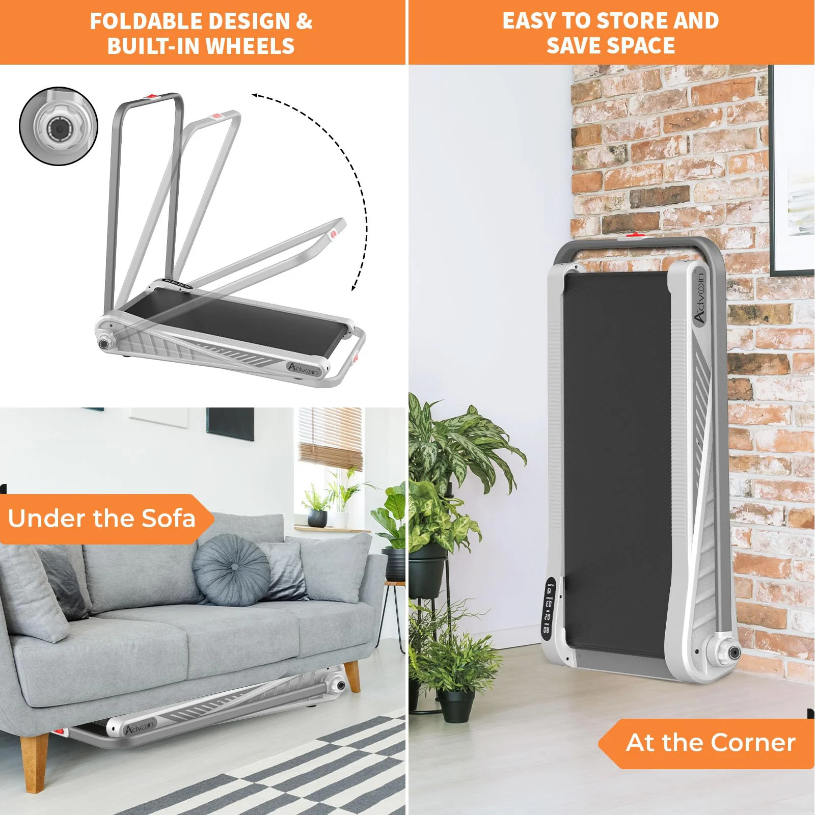 Treadmill Compact Walking Pad Silver