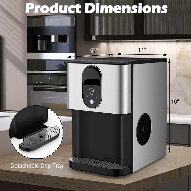 56 LBS/24H Nugget Ice Maker Countertop, Self-Dispensing Pepple Chewable Ice Making Machine with Self-Cleaning System