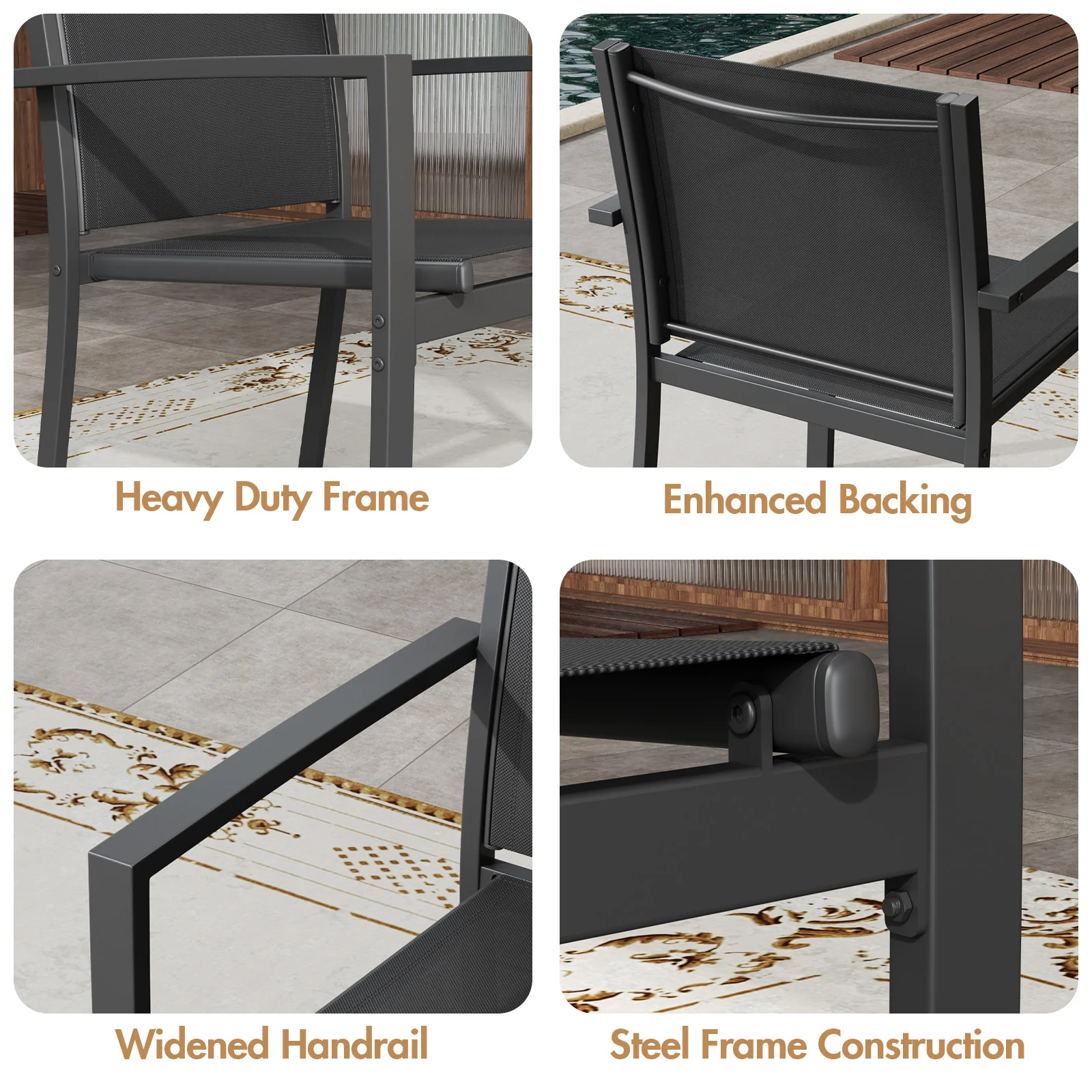 Patio Furniture Set 3 Pieces