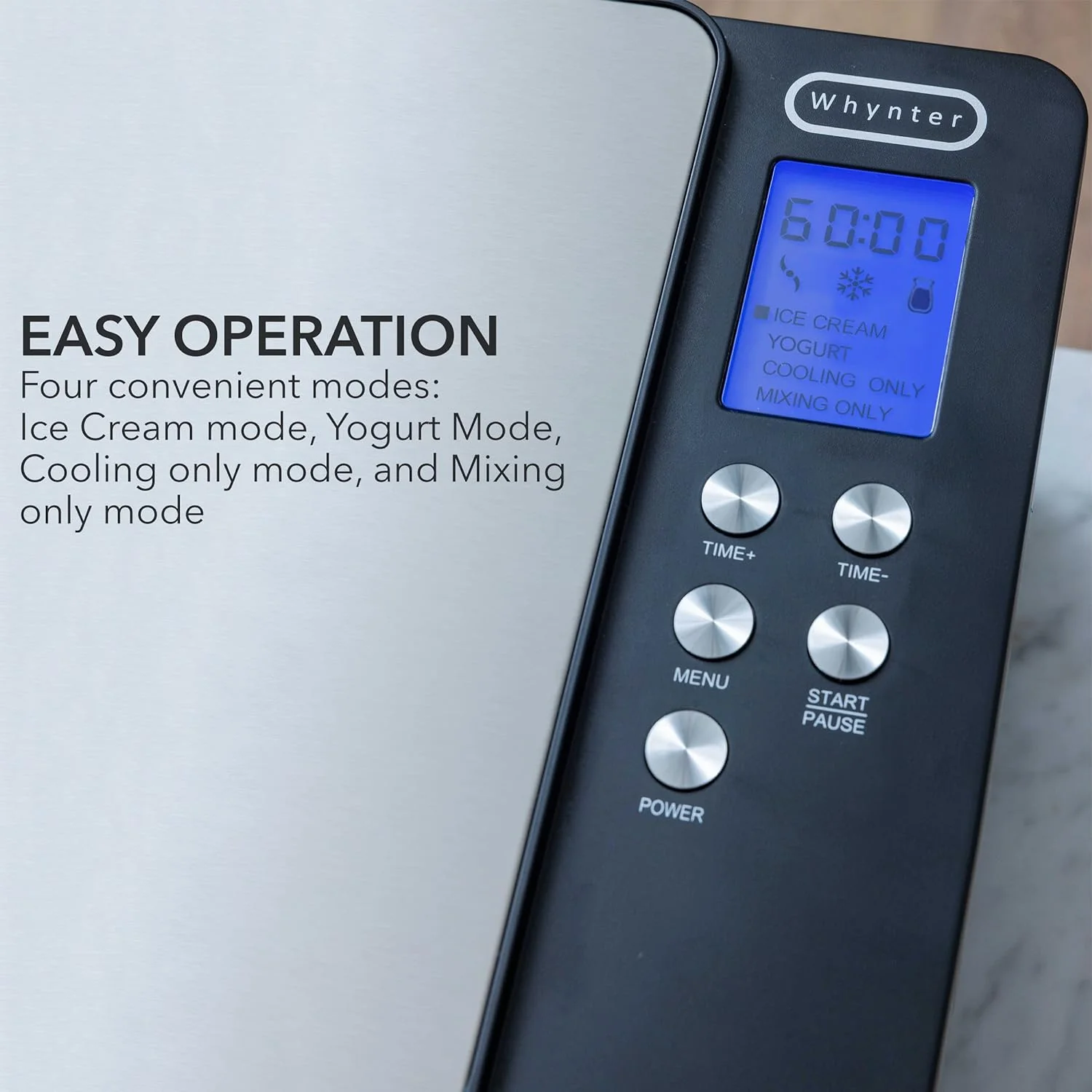 Whynter ICR-300SS 0.5-Quart Stainless Steel Rolled Ice Cream Maker With Compressor