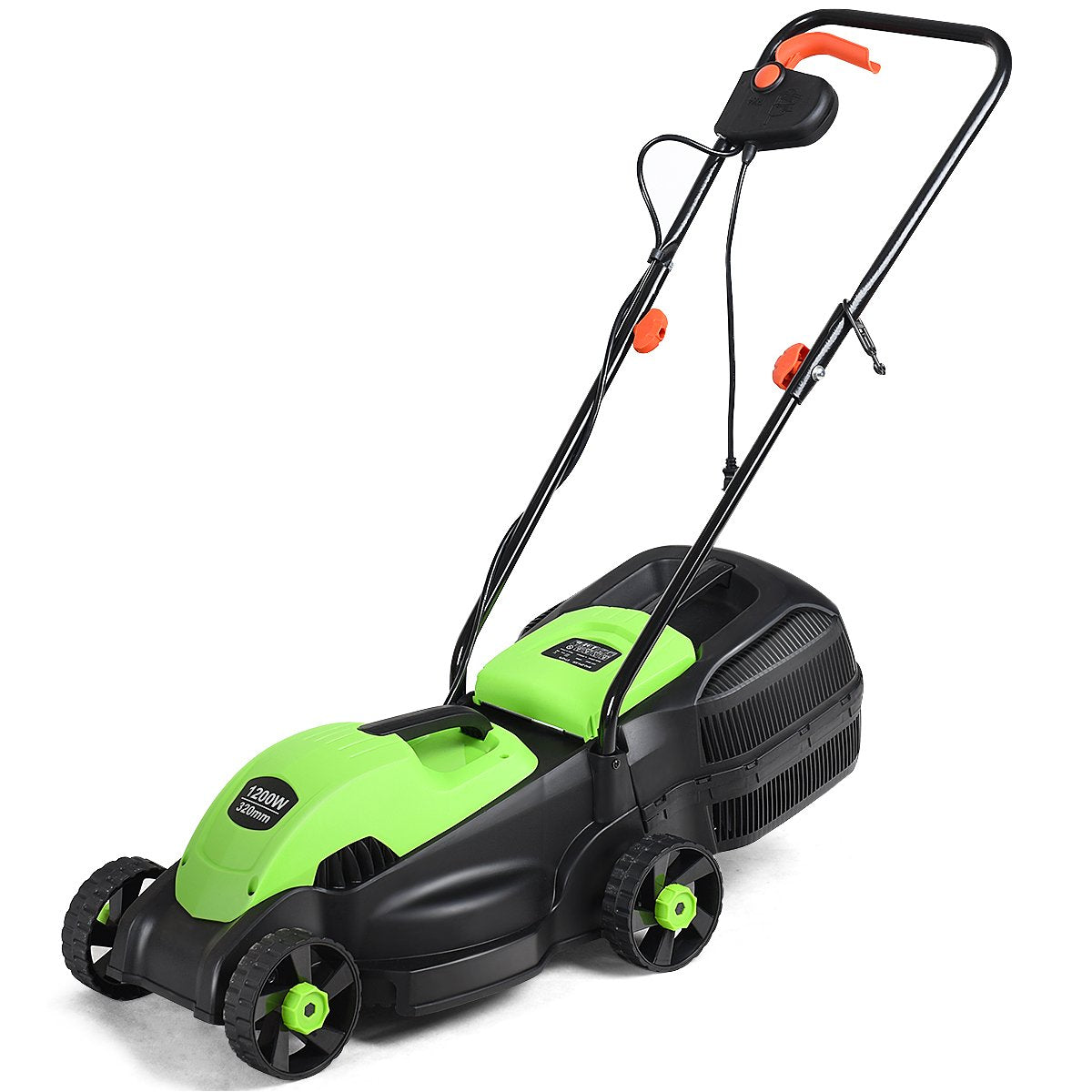 14-Inch 12 Amp Lawn Mower w/Grass Bag Folding Handle Electric Push Lawn Corded Mower