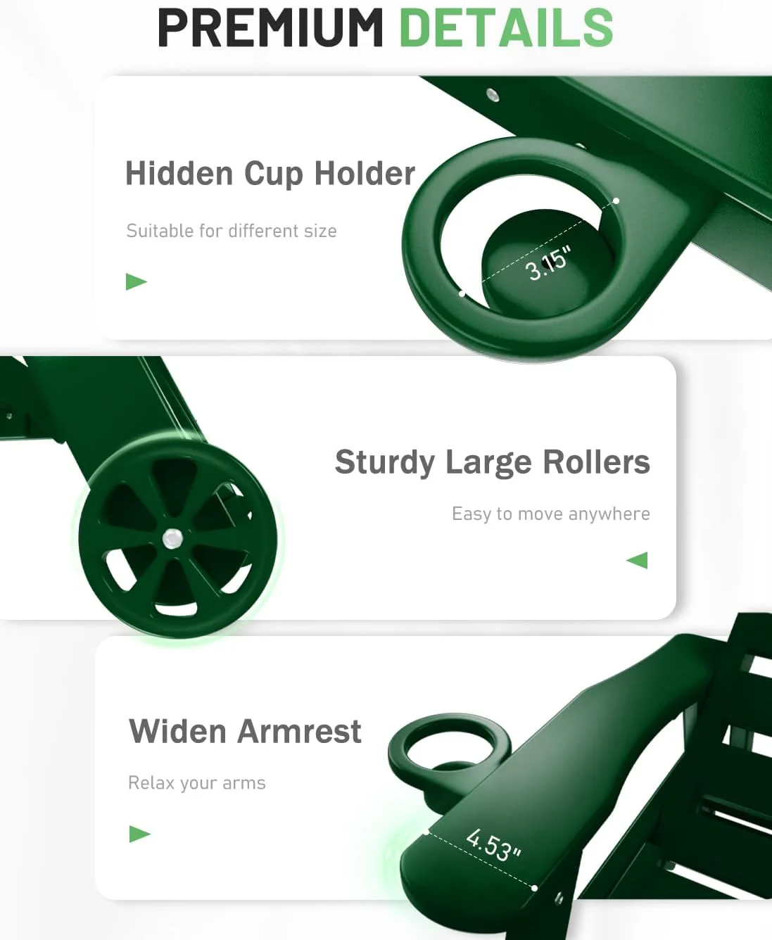 Lounge Chair Outdoor, Chaise Lounge, HDPE 6-Position Outdoor Chaise Lounge, Patio Lounge Chair with Wheels & Cup Holder for Pool Poolside Deck Backyard, Teak