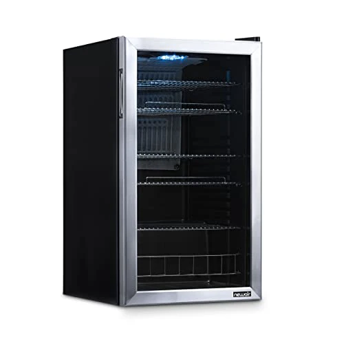 NewAir Beverage Refrigerator Cooler | 126 Cans Free Standing with Right Hinge Glass Door