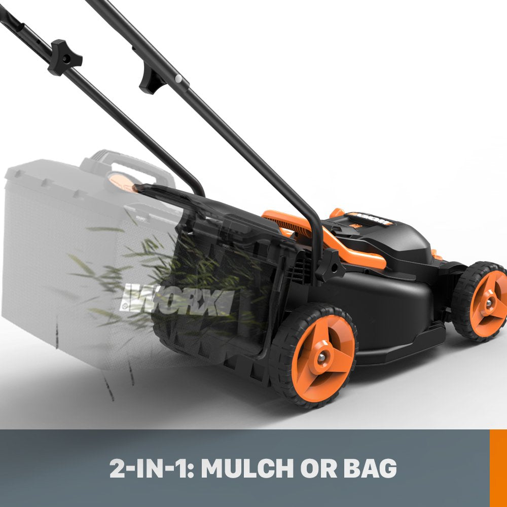 Worx 40V Cordless Lawn Mower 14 with Intellicut, Mulching, 2x20V 4.0Ah Batteries and Charger Included