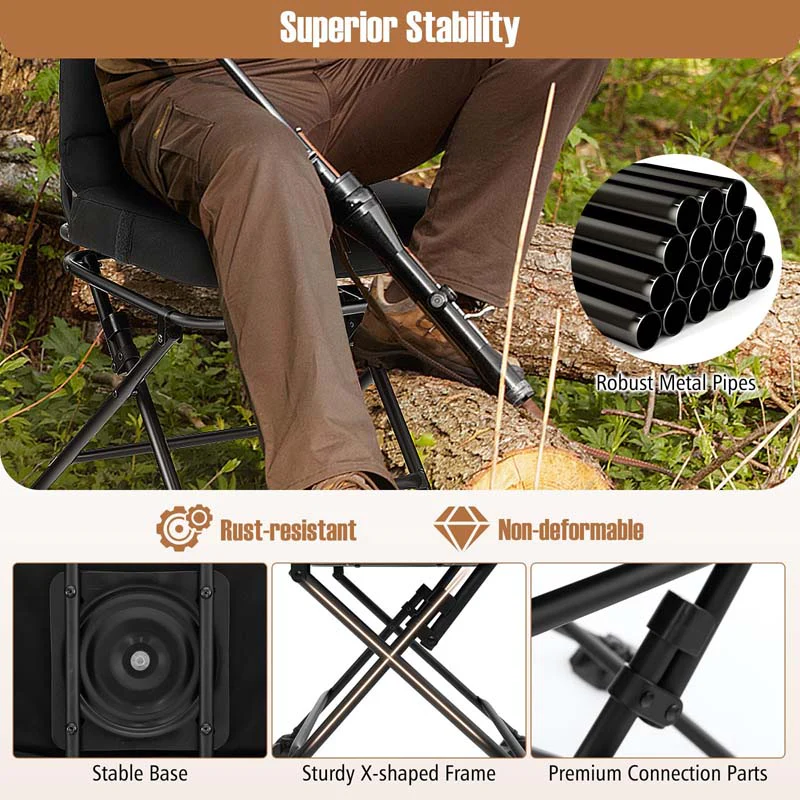 360�� Swivel Hunting Blind Chair with All-Terrain Duck Feet, 330LBS Capacity, Folding Silent Deer Hunting Chair, Portable Ground Blind Chair