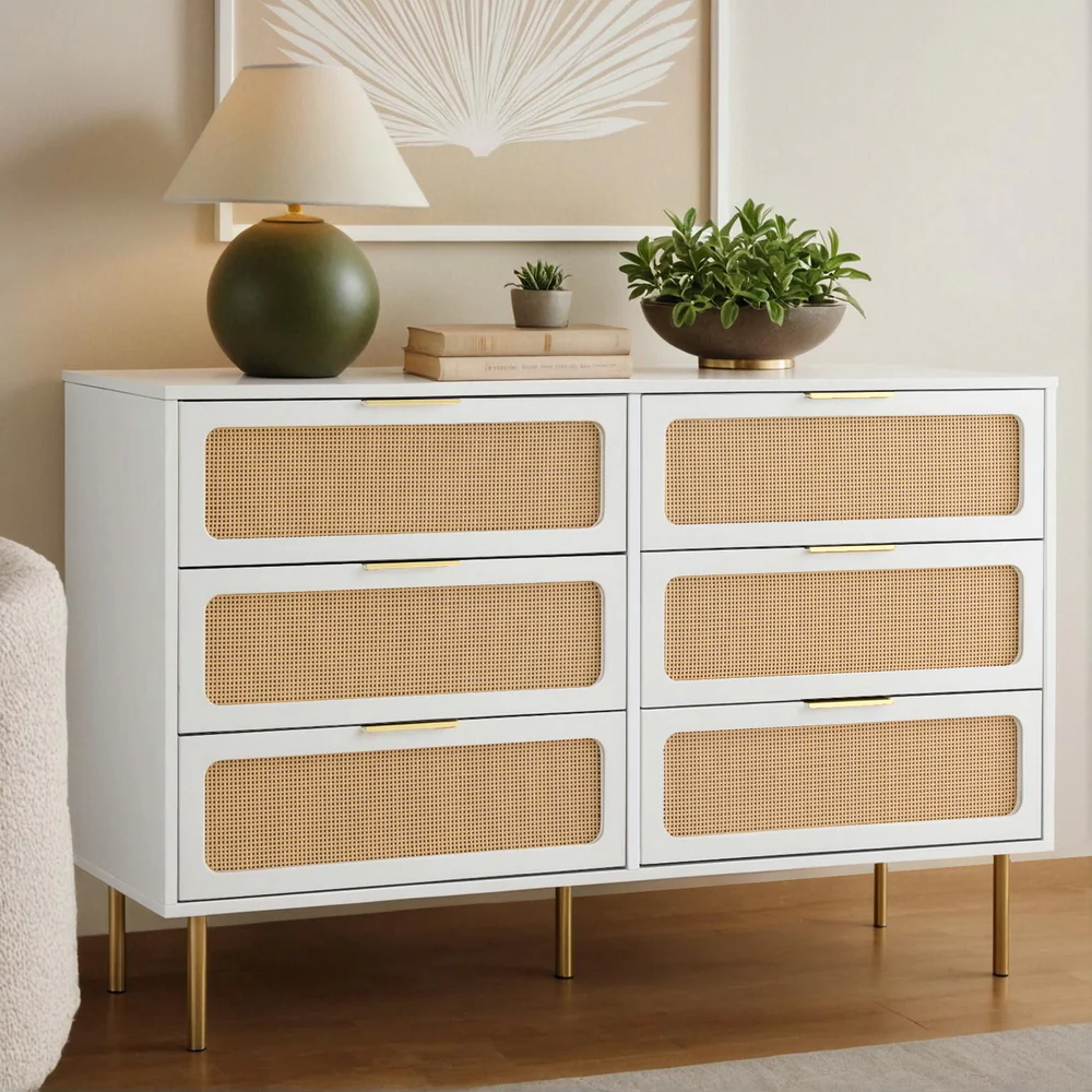 Artiss Chest of 6 Drawers Lowboy Cabinet White