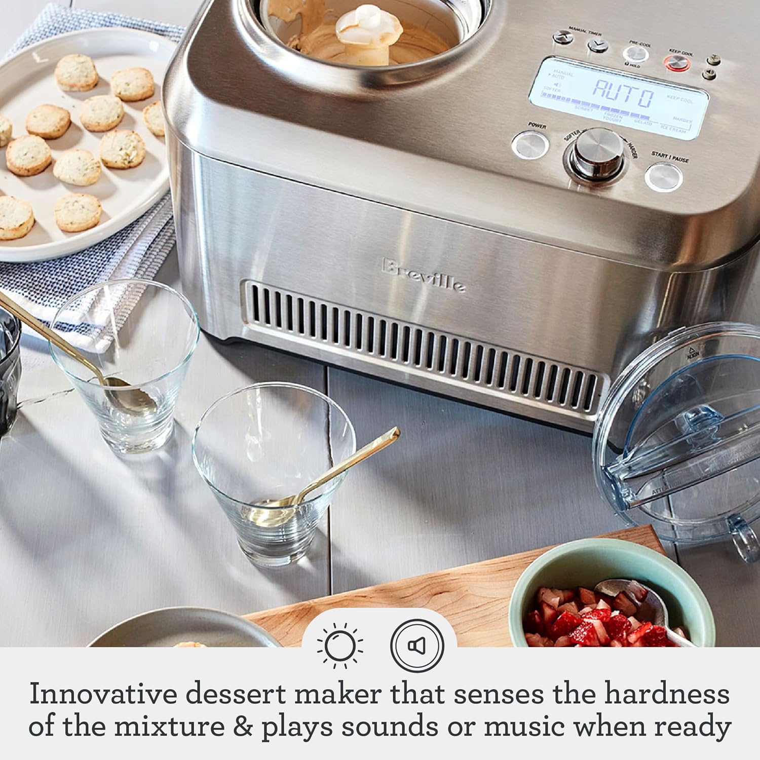 Breville the Smart Scoop Ice Cream Maker, Brushed Stainless Steel BCI600BSS