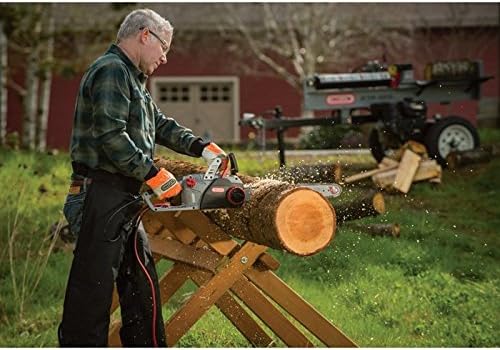 18-inch 15 Amp Self-Sharpening Corded Electric Chainsaw, with Integrated Self-Sharpening System (PowerSharp), 120V, Grey, Black