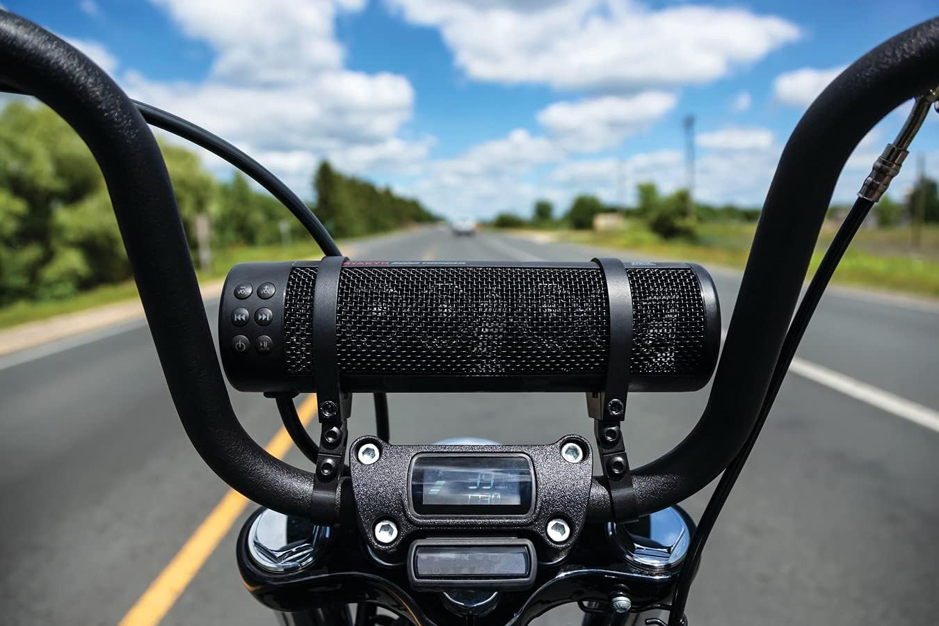 Kuryakyn Road Thunder 300W Motorcycle Sound Bar, Bluetooth & USB, Handlebar Mount, IP66 Waterproof, Satin Black
