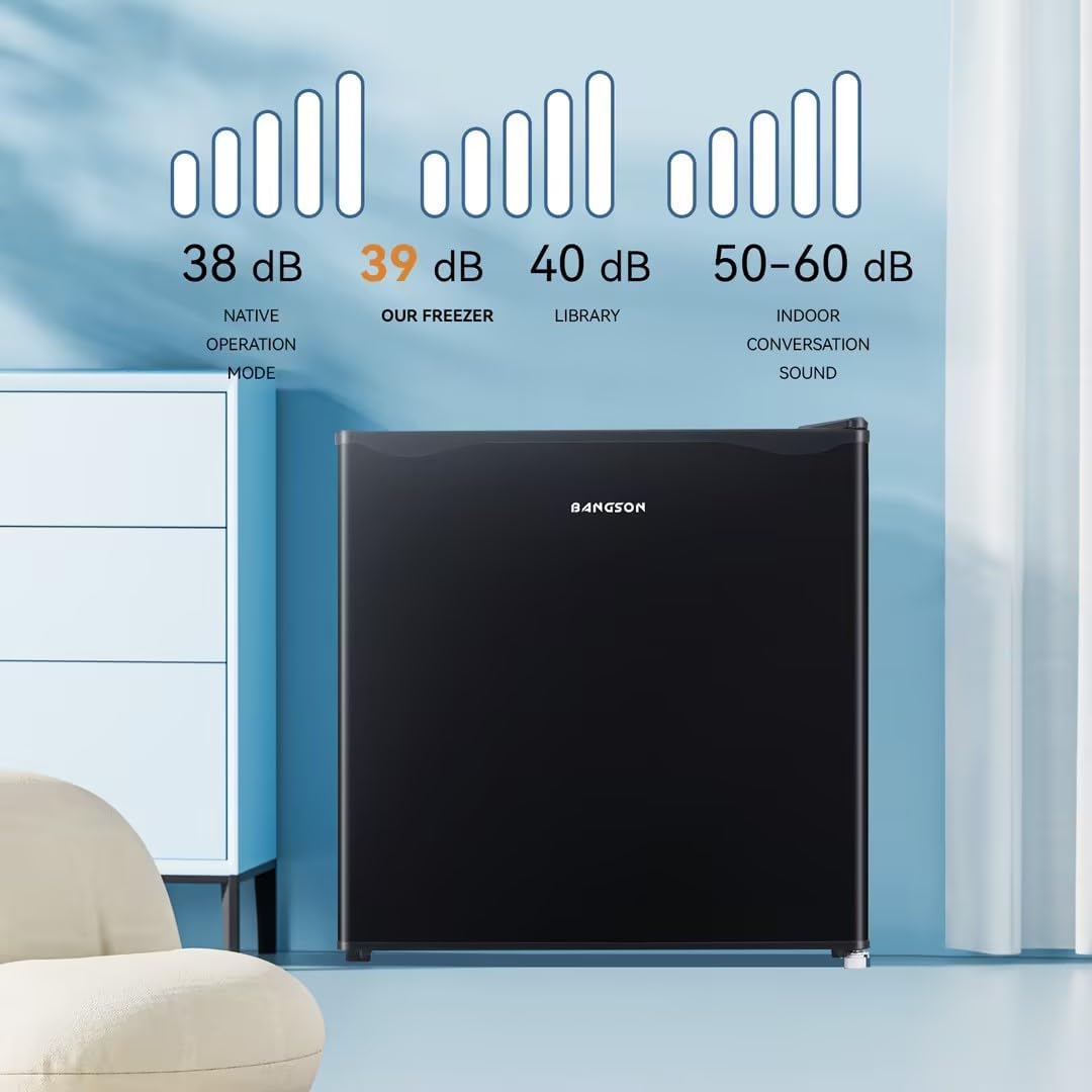 BANGSON Upright Freezer with Removable Shelf (Black)