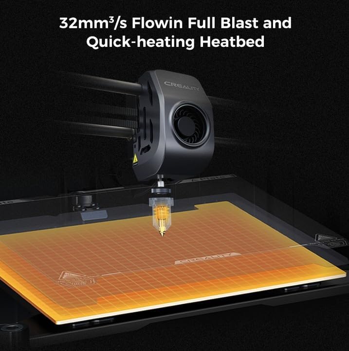 2024 New Version Creality K1C 3D Printer, 600mm/s Fast Printing Speed and Clog-free Direct Extruder, Support 300�� Printing and Carbon Fiber Filament, Auto Leveling and AI Camera 8.66*8.66*9.84 inch