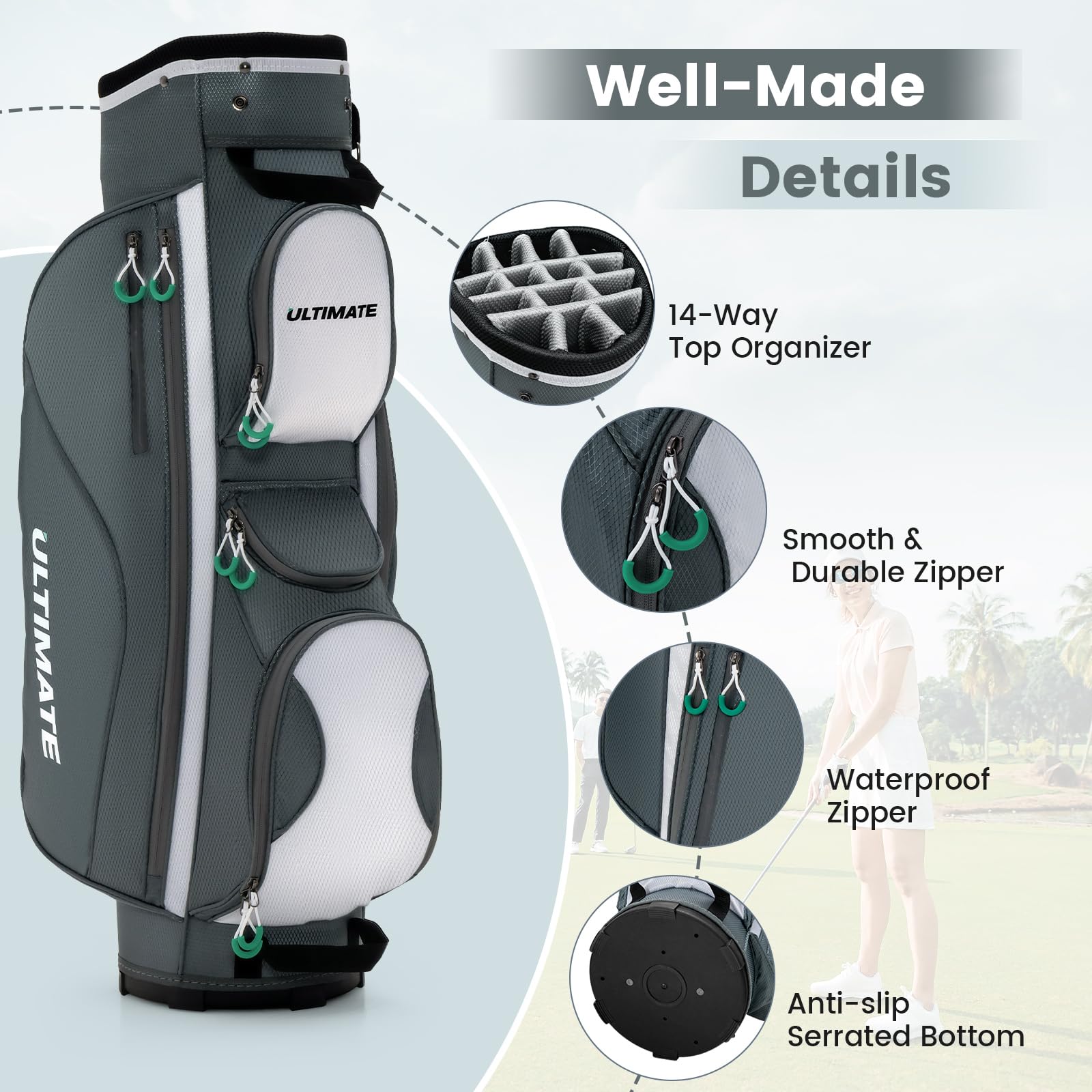Golf Cart Bag with 14 Top Dividers