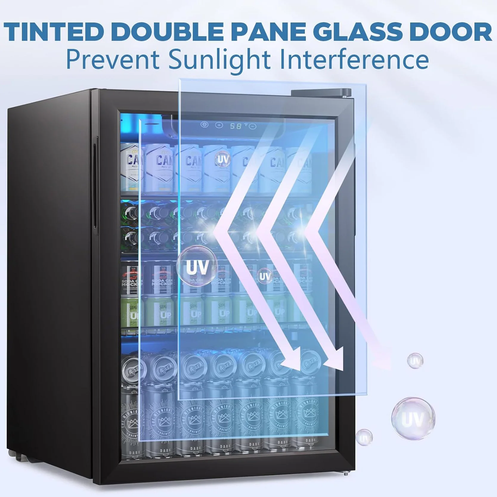 4.4/3.2/2.6 Cu.Ft Beverage Refrigerator Cooler, Reversible door