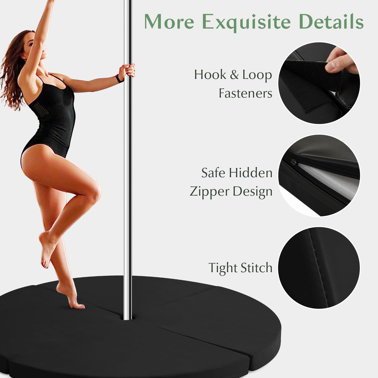 Pole Dance Crash Mat, Round Portable Yoga Mat with EPE Foam, Safety Dancing Cushion Specialized Fall Safety Padding