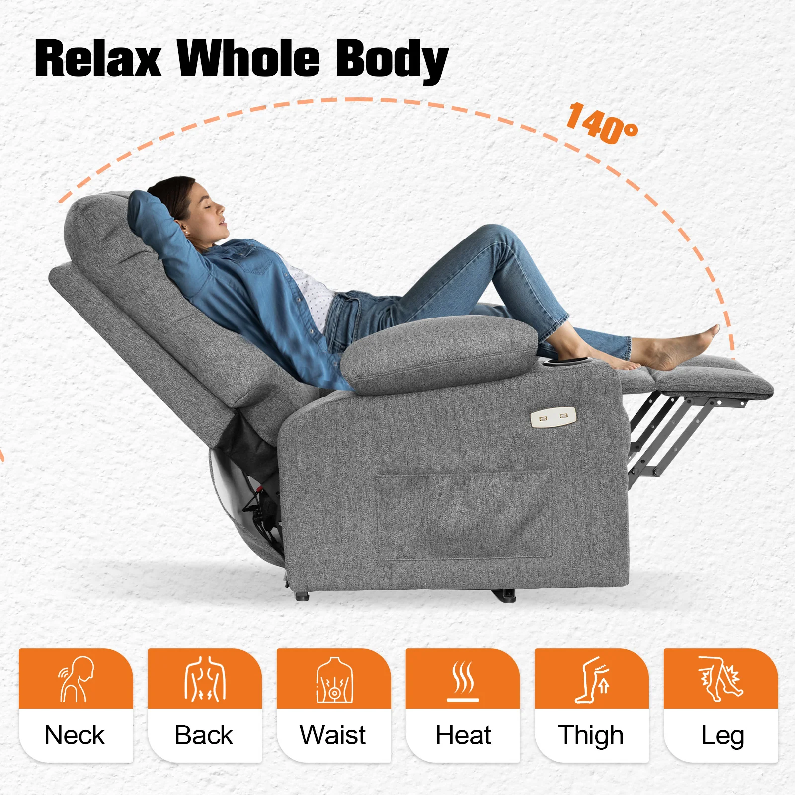 Massage Chair Electric Recliner Chairs Grey