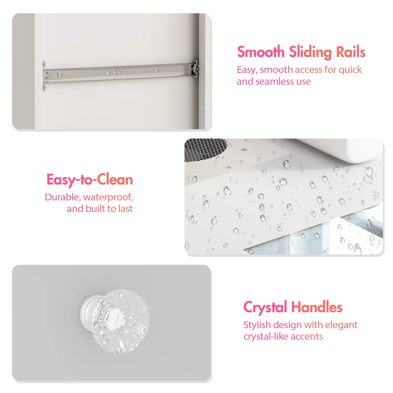 Manicure Table Glass Top w/Dust Collector