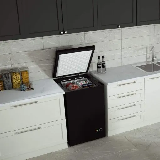 Northair Chest Freezer �C 3.5 Cu Ft with 2 Removable Baskets �C Reach In Freezer Chest �C Quiet Compact Freezer �C 7 Temperature Settings �C Black