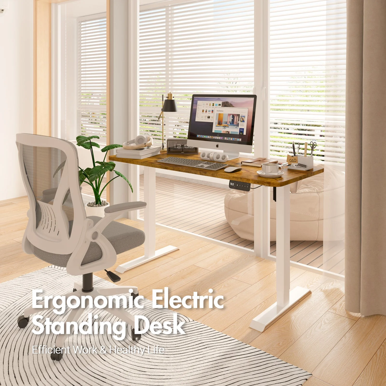 Electric Standing Desk  Adjustable Height 140cm