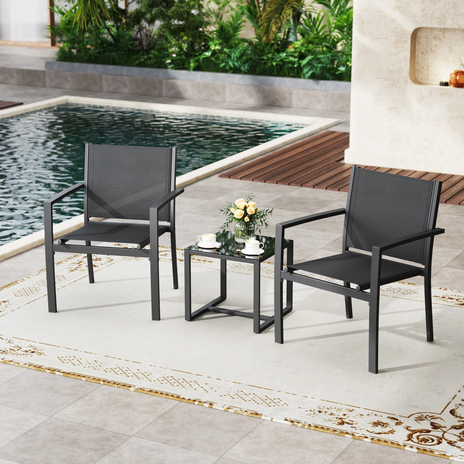 Patio Furniture Set 3 Pieces