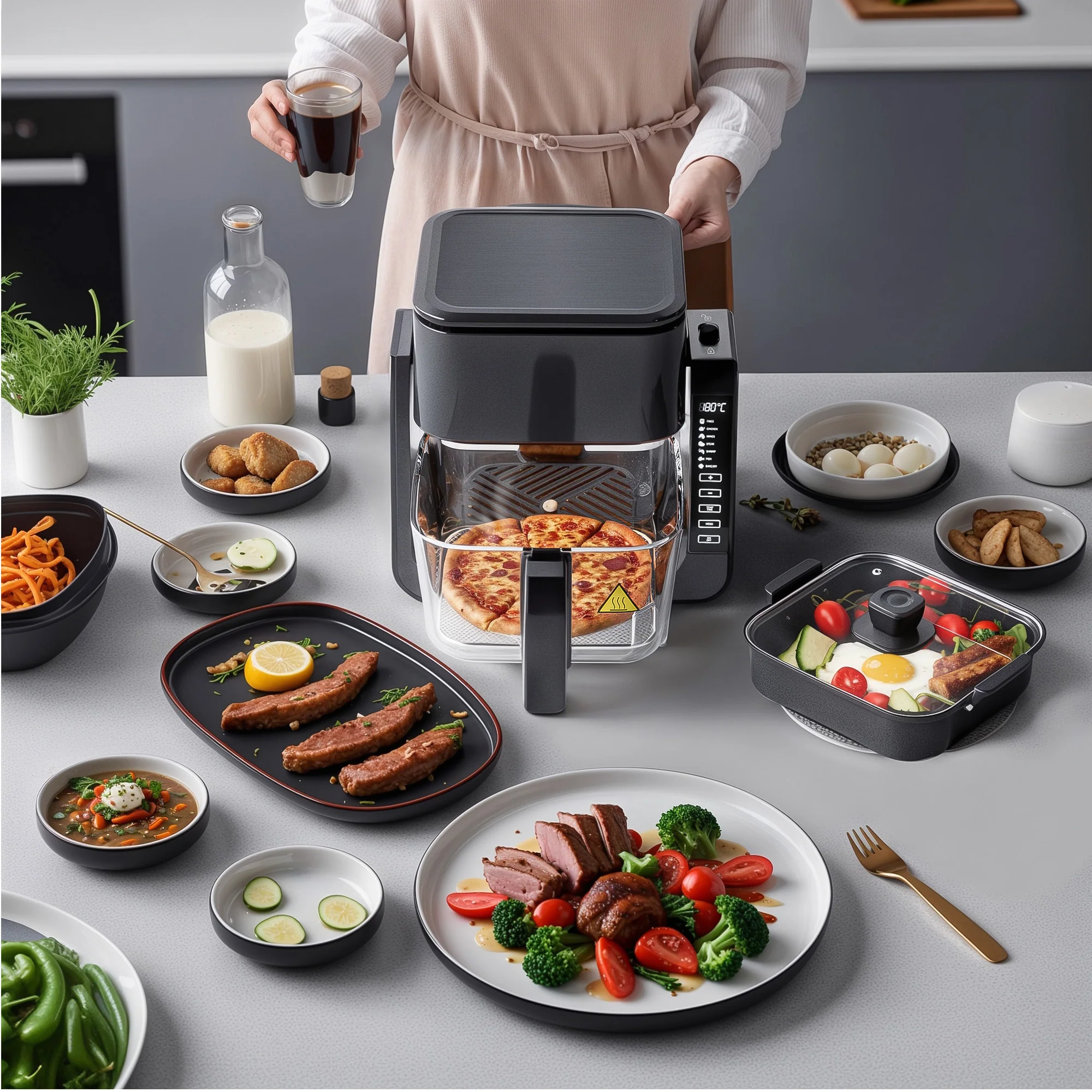 Multi-Functions Electric Air Fryer with Grill