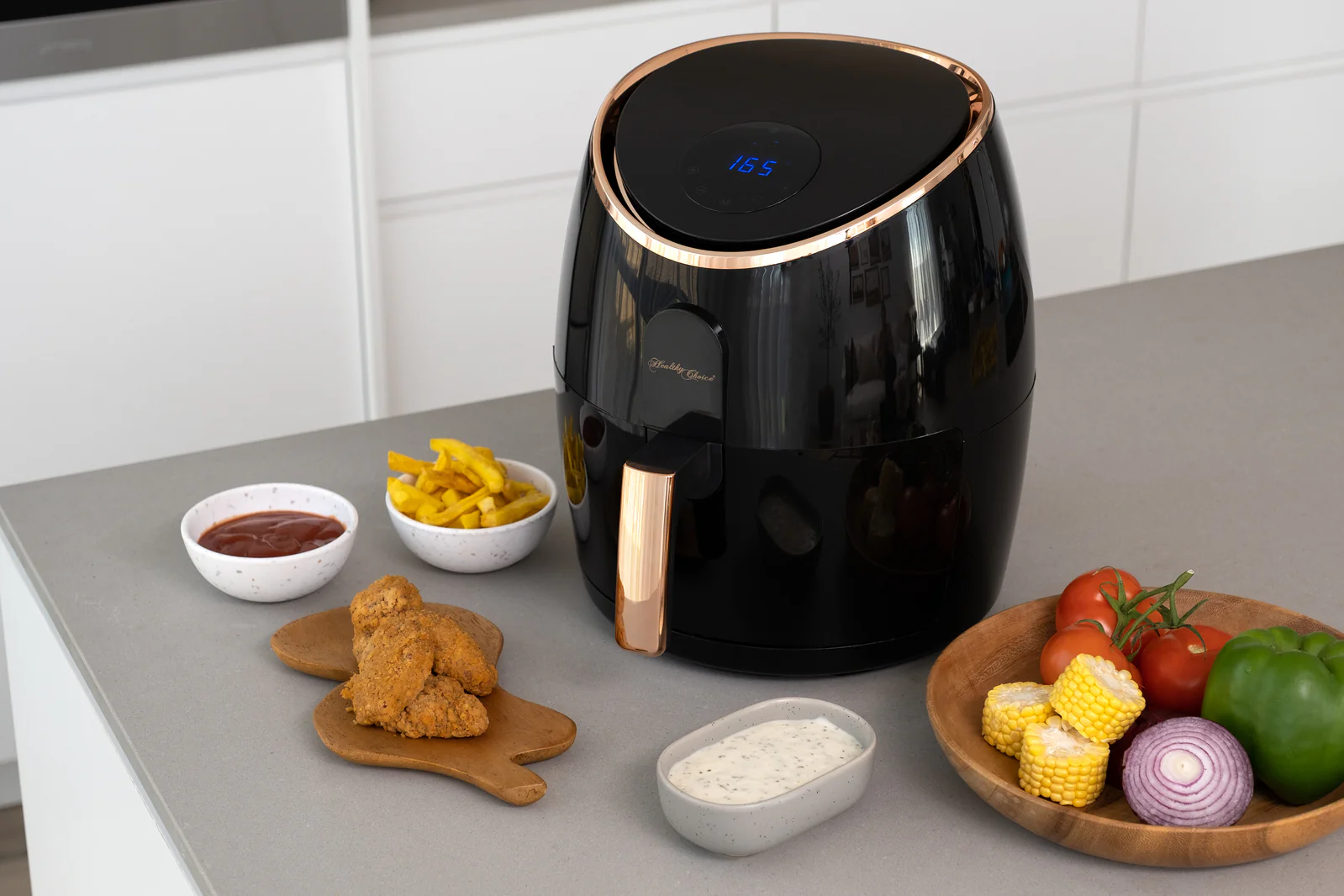 7.1L Digital Air Fryer Kitchen Appliances Black/Rose Gold