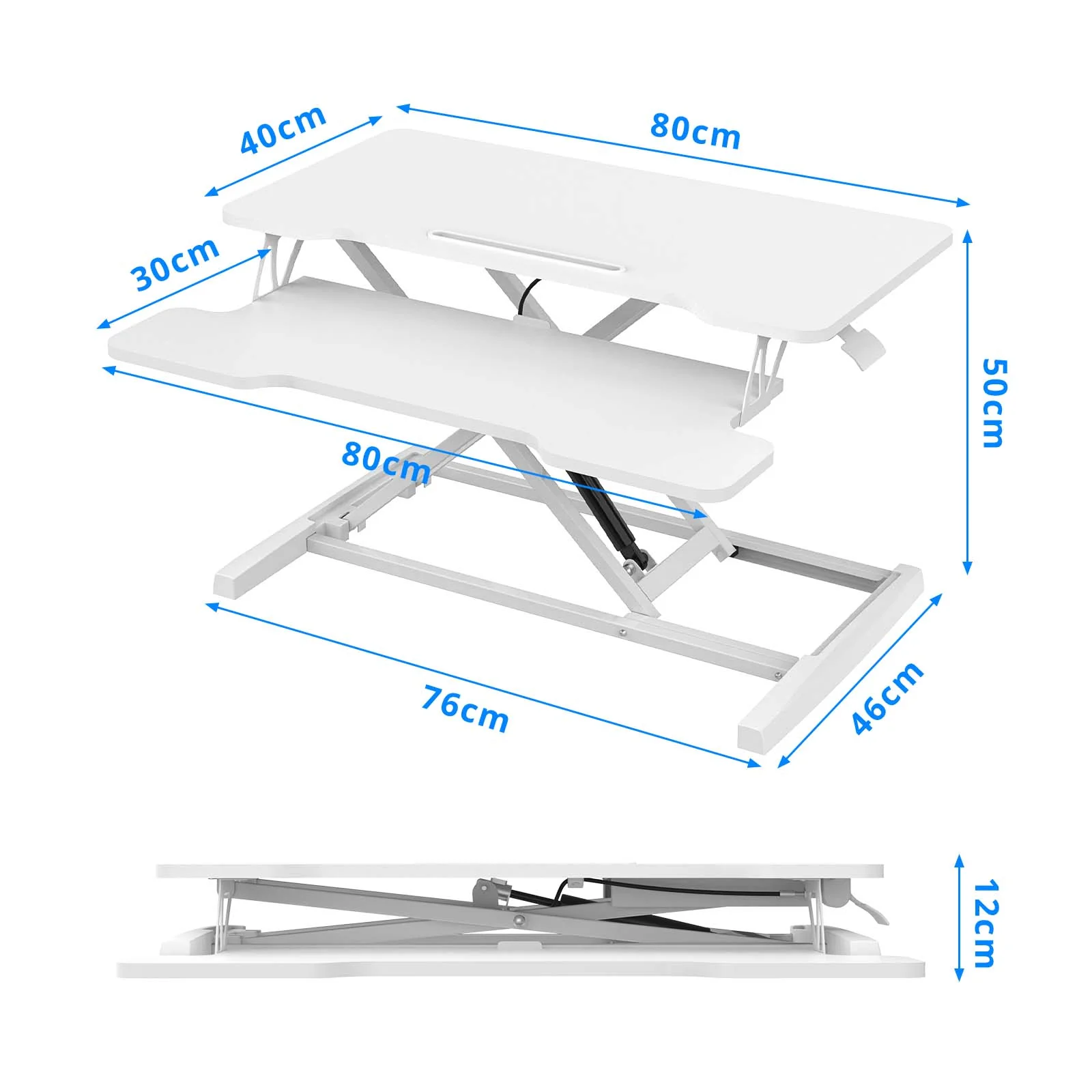 Standing Desk Height Adjustable White