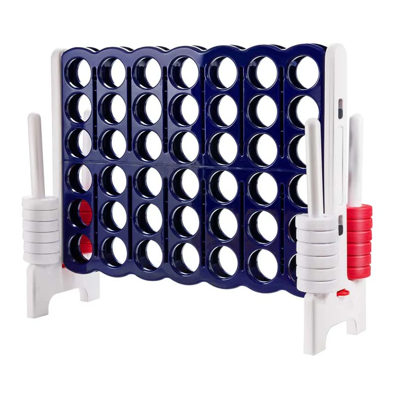 Giant 4-In-A-Row, Jumbo 4-to-Score Giant Game Set with 42 Jumbo Rings & Quick-Release Slider