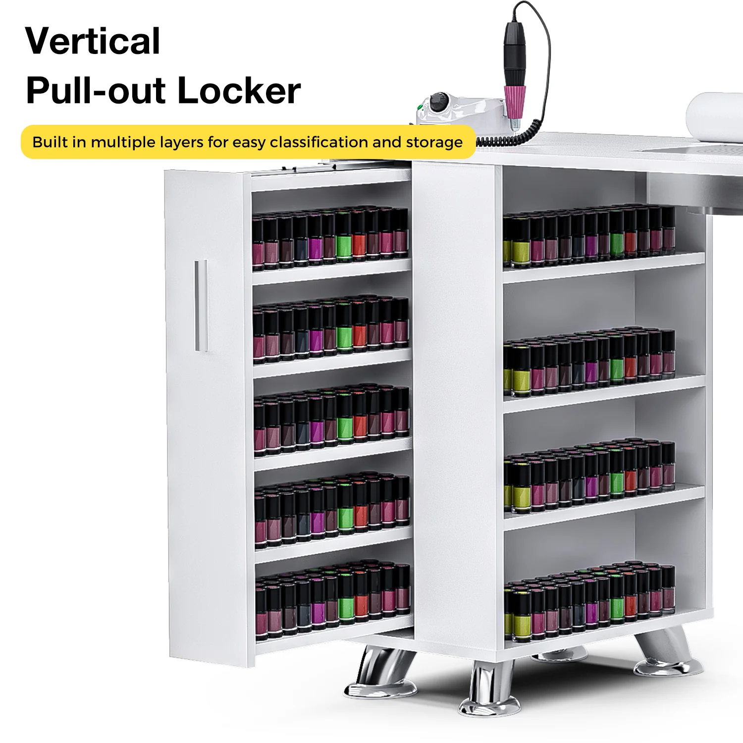 Manicure Table with Dust Collector White