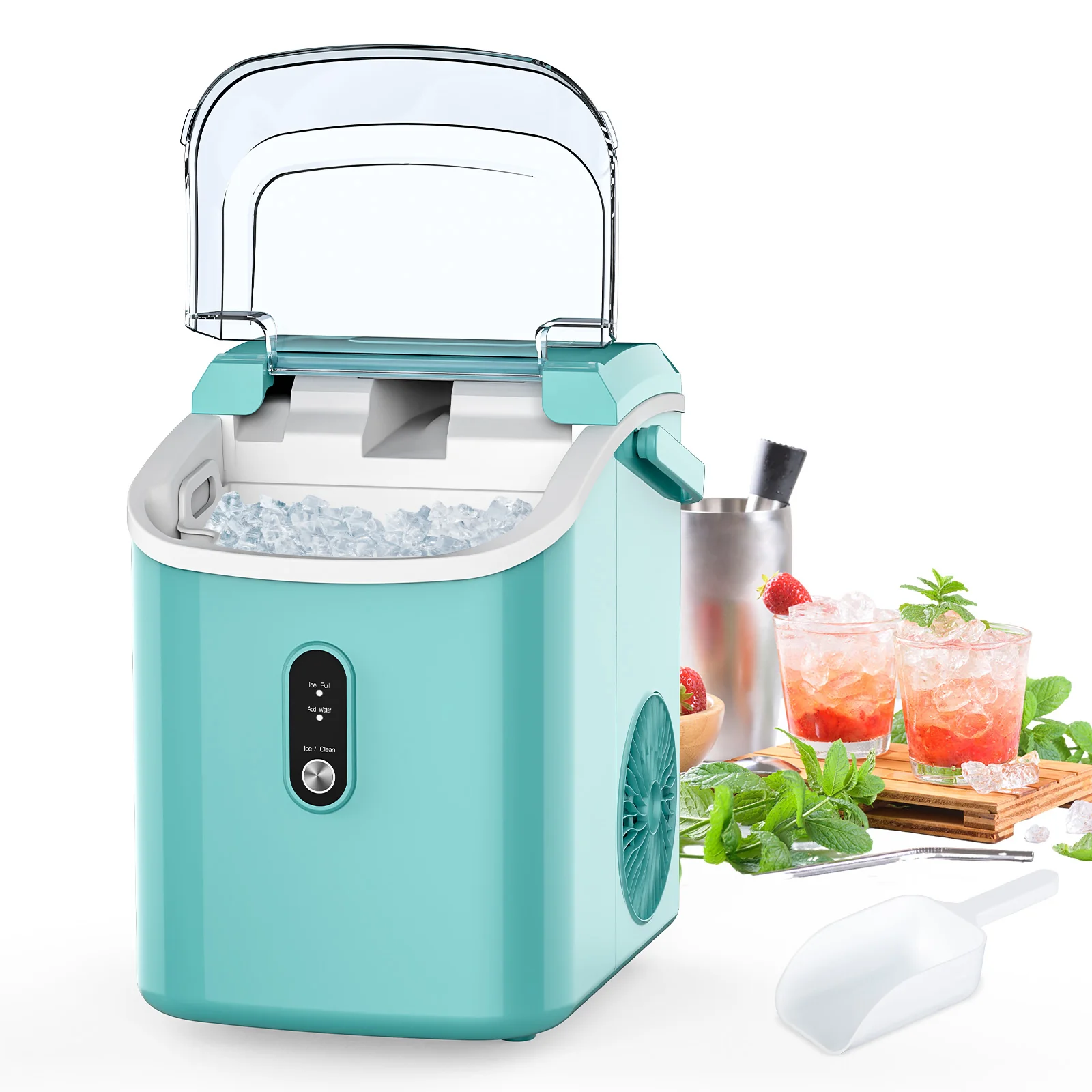 Nugget Ice Maker Countertop with Self-Cleaning