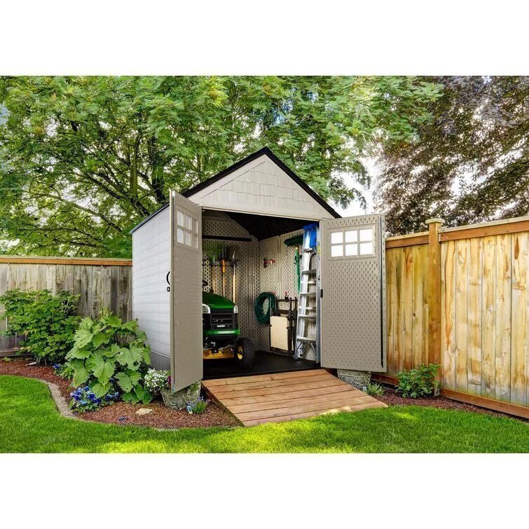 Rubbermaid 7��7 Ft Durable Weatherproof Resin Outdoor Storage Shed