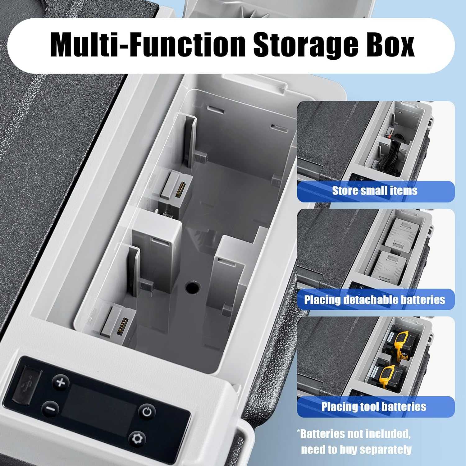 12 Volt Car Refrigerator Dual Zone Dual Doors 45QT