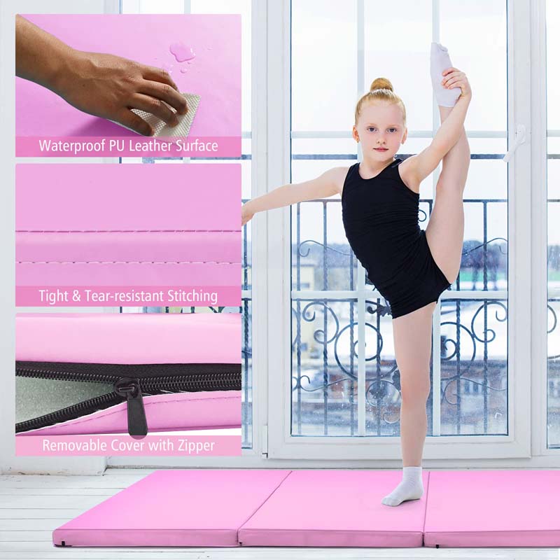 8' x 4' Anti-Tear Folding Gymnastics Mat for Yoga Fitness, 2