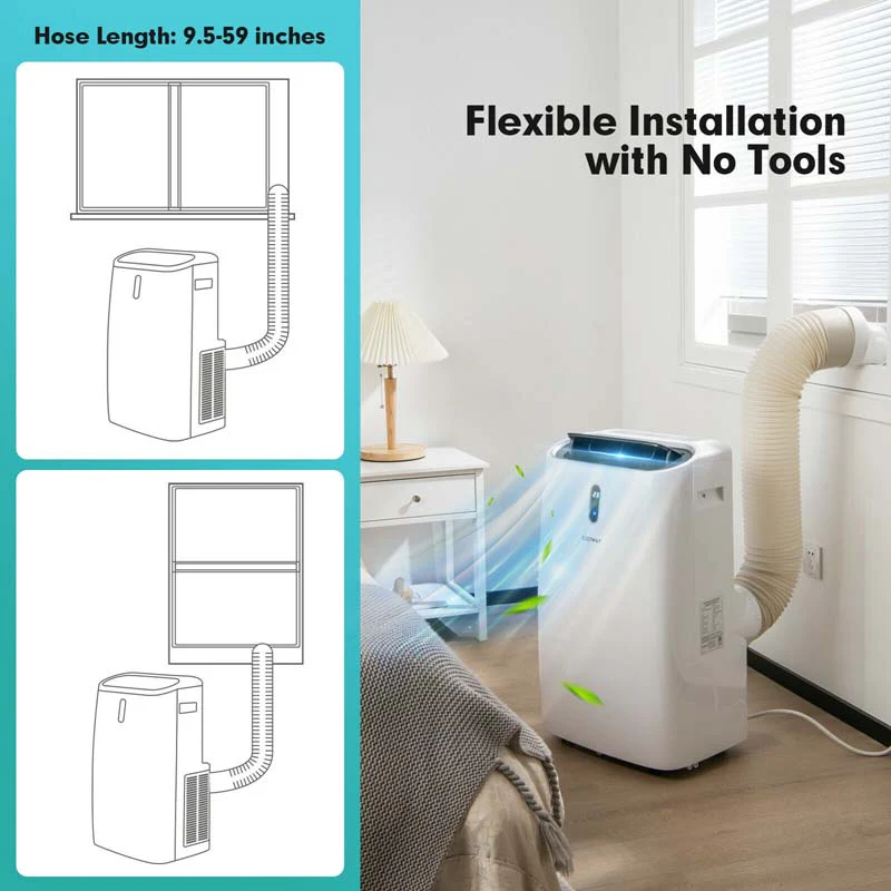 12000 BTU 4-in-1 Portable Air Conditioner w/Heat Cool Fan Dry & Sleep Mode, WiFi & Alexa Control AC Unit, Cools Up to 450 sq.ft