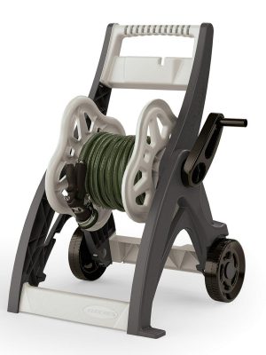 Rubbermaid 7��7 Ft Durable Weather Resistant Resin Outdoor Garden Storage Shed with Windows and Utility Hooks, Sand