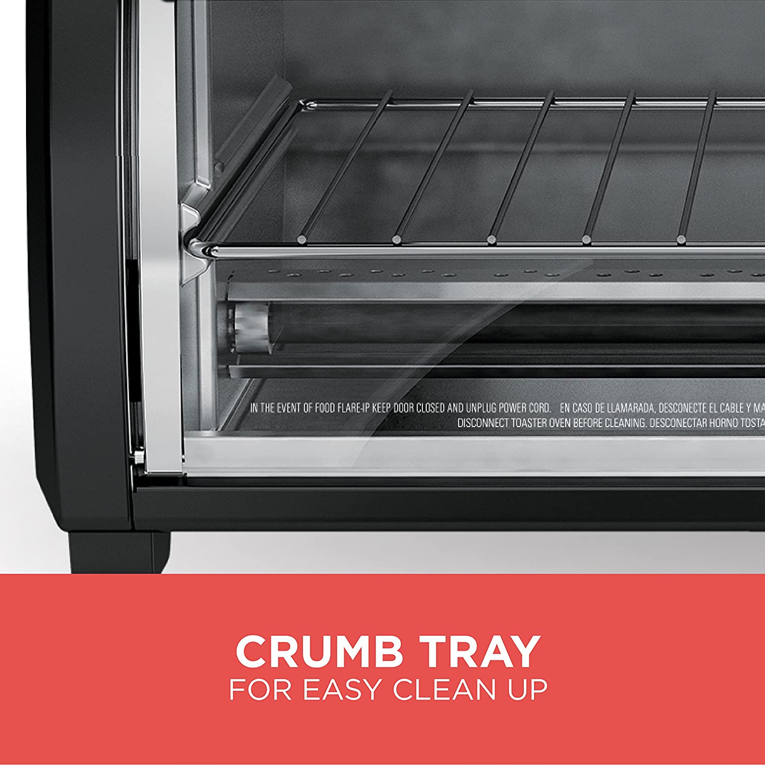 BLACK+DECKER SpaceMaker Under-Counter Toaster Oven, Digital Controls, Black/Stainless Steel, Fits 9��� Pizza, TROS1000D