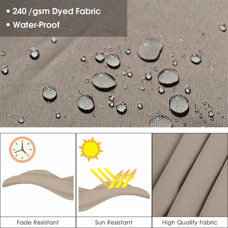 11 FT Patio Offset Cantilever Umbrella 360�� Rotation Tilt with Cross Base & Crank Handle