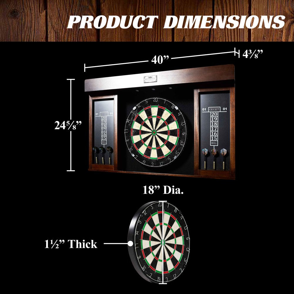 Barrington 40??? Dartboard Cabinet with LED Lights, Self-Healing Board, Includes 6 Darts & Scoreboards