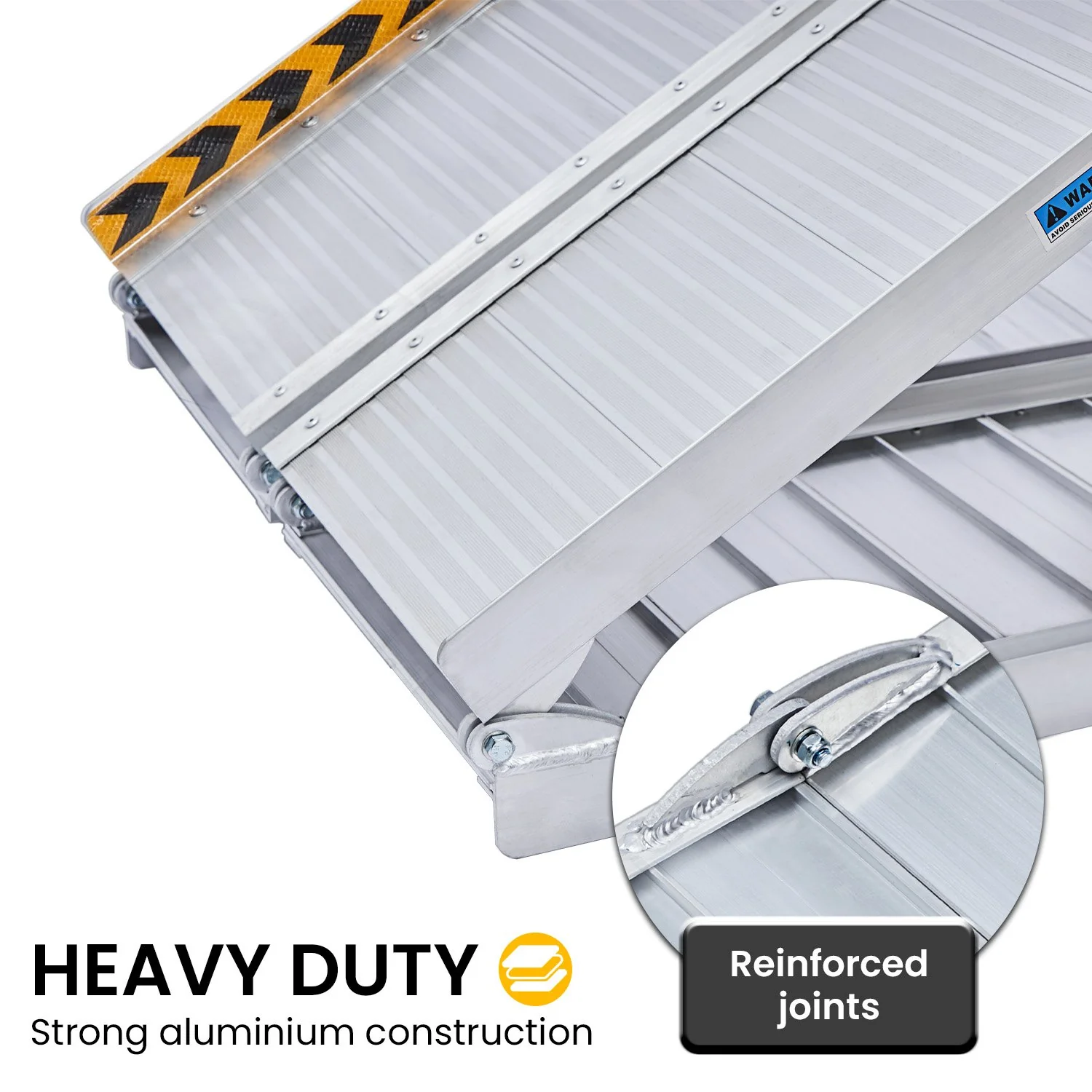 Kartrite 6ft Aluminium Foldable Wheelchair Ramp Non-Slip R02 Silver