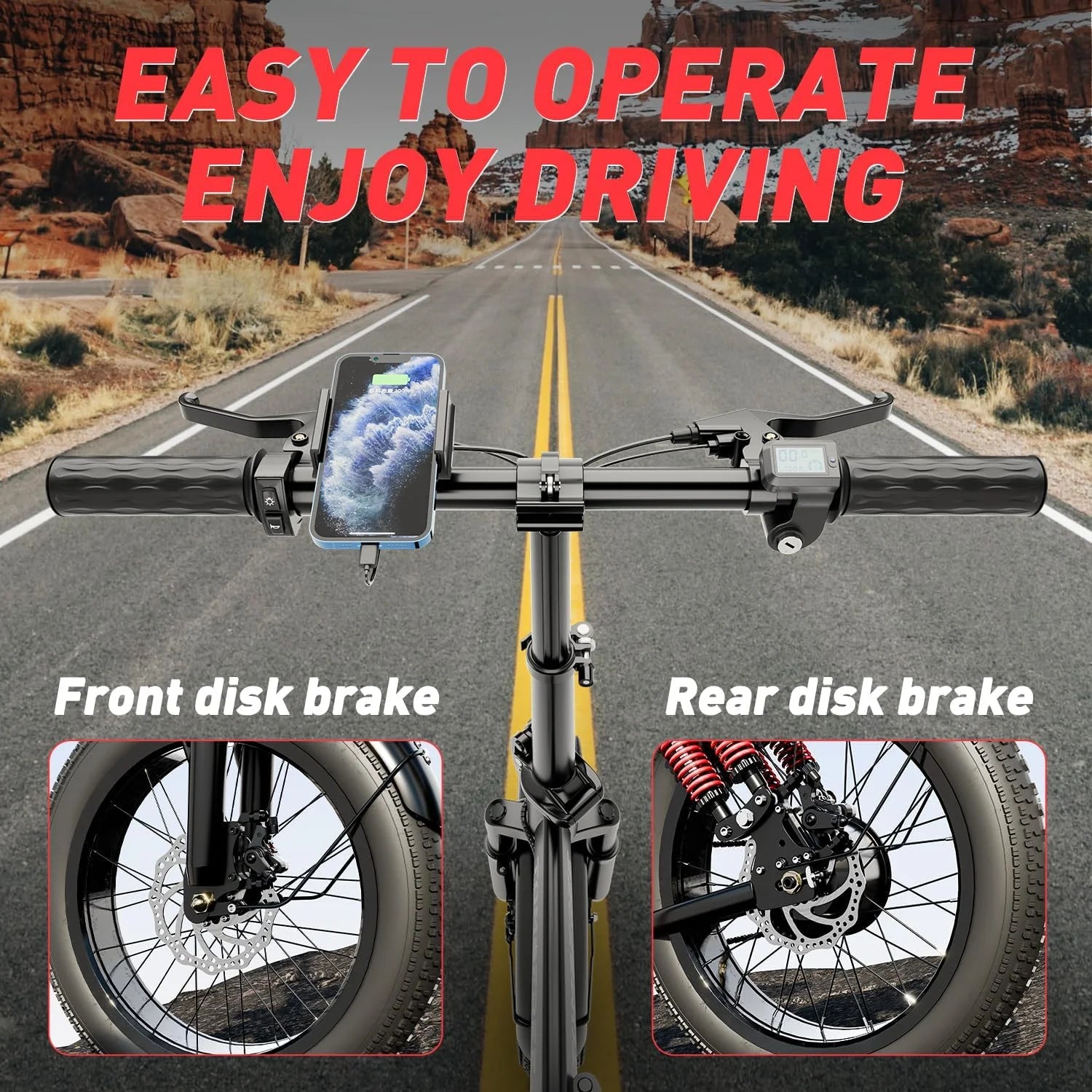 T1 Electric Bike for Adults 1200W Motor, 31MPH, 48V 20AH Folding E-Bike,16 * 3