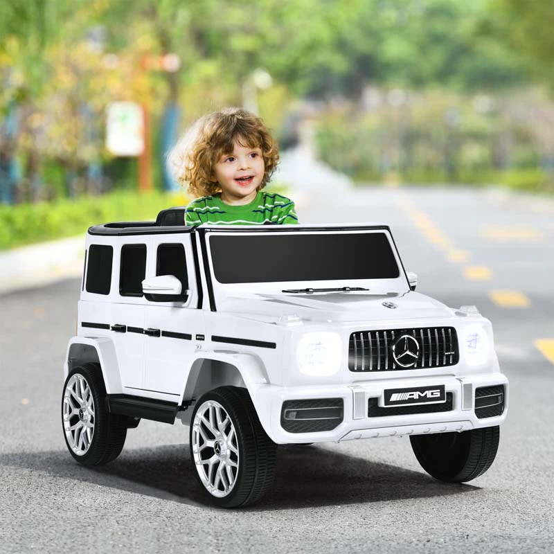 Licensed Mercedes-Benz G63 Kids Ride On Car, 12V Battery Powered Electric Toy Car with Spring Suspension
