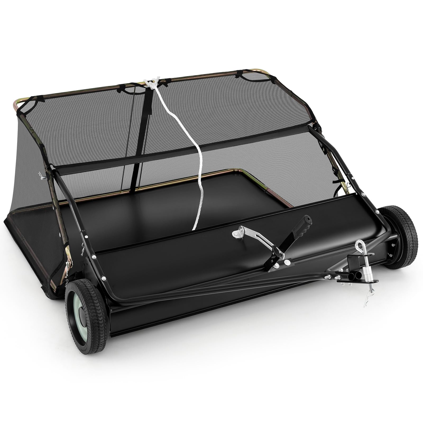 Lawn Sweeper Tow Behind with Large-Capacity Hopper Bag