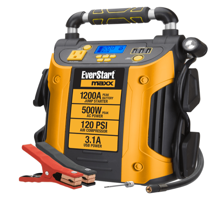 Everstart Maxx 1200A Jump Starter & Power Station with 500W Inverter, 120 PSI Compressor, LED Light