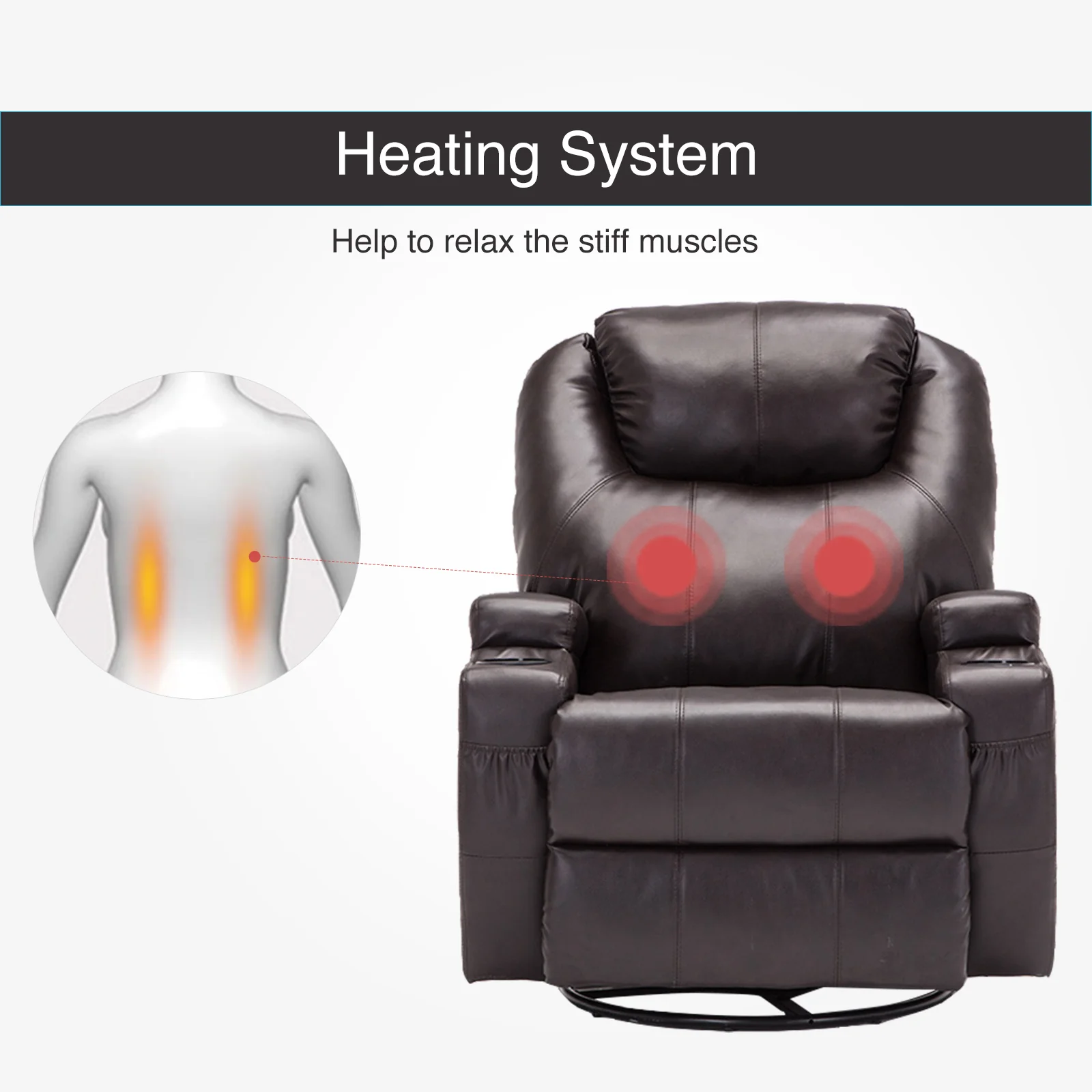 Recliner Massage Chair Sofa PU Leather