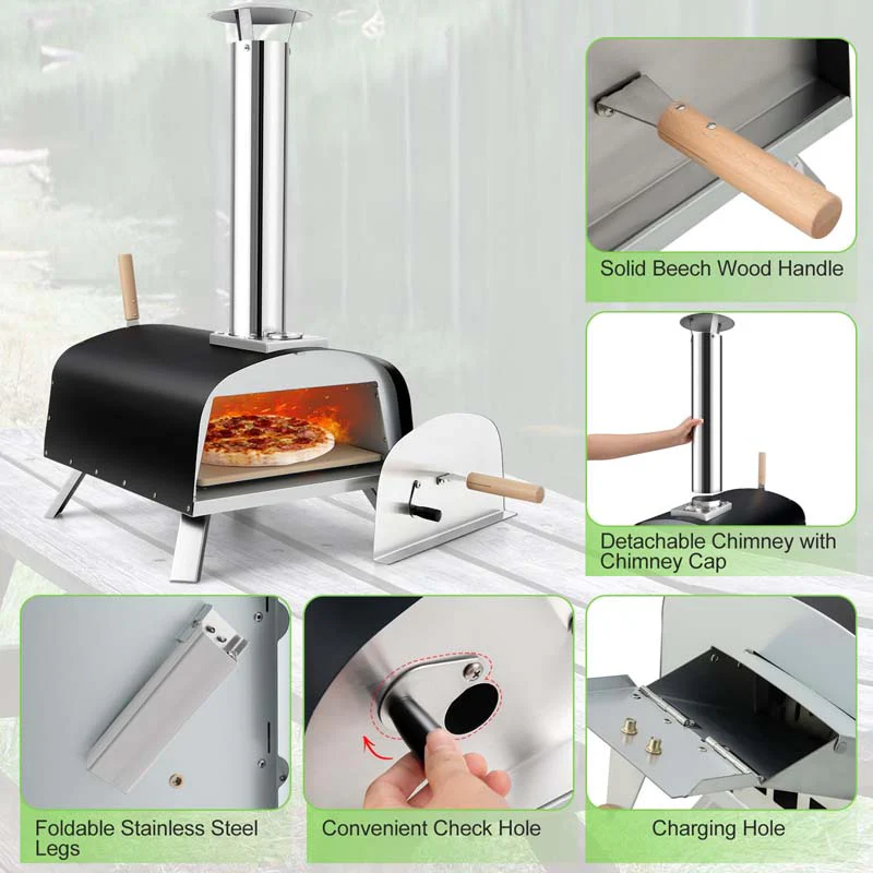Propane & Wood Fired Pizza Maker with 13