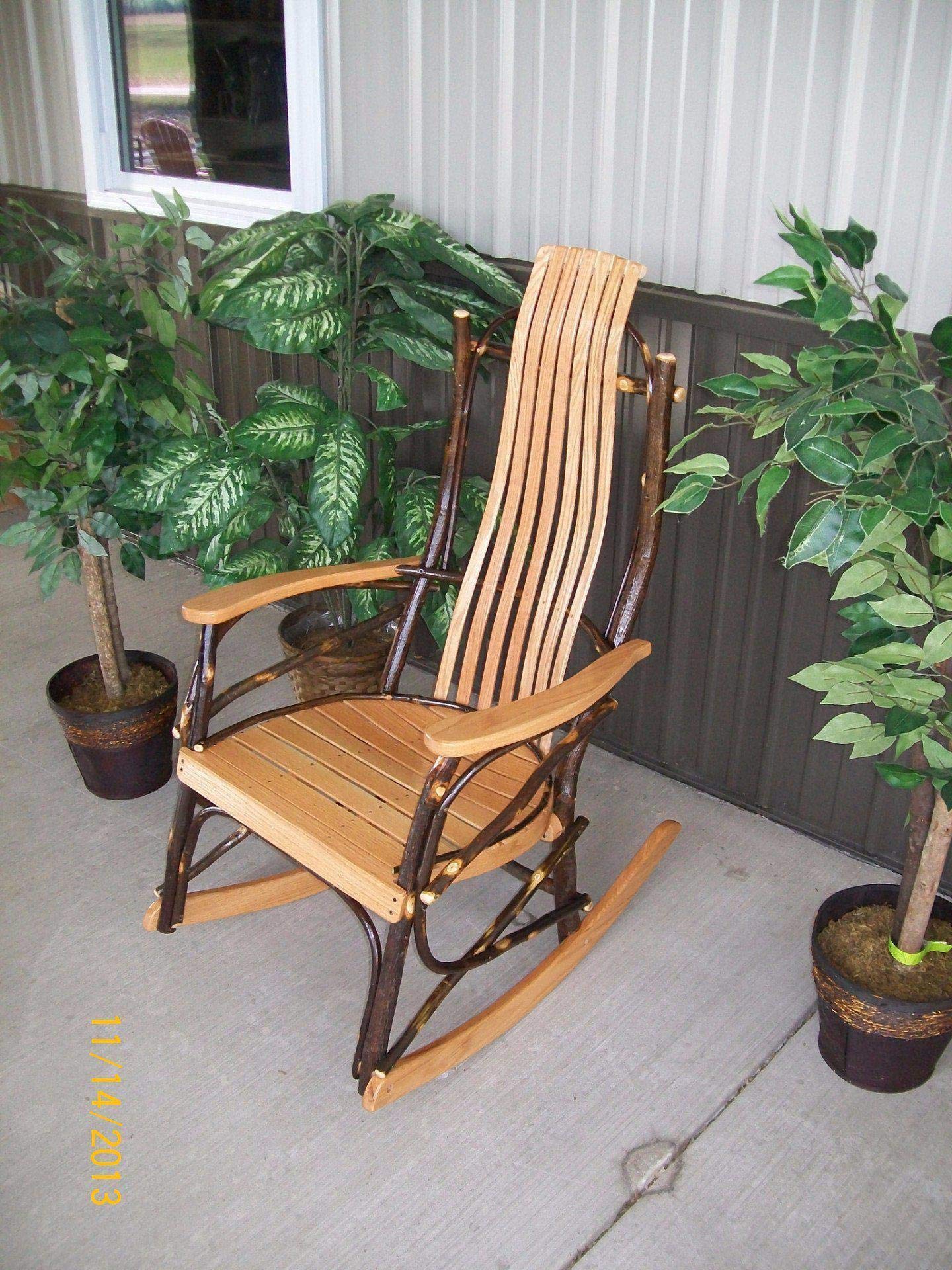 Walnut Rocking Chair For Outdoor Patio, Loggia